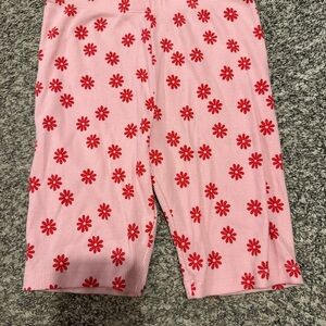 Cat & Jack Pink Leggings with Red Floral Pattern